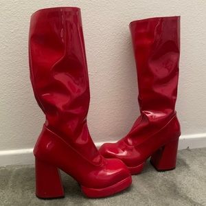 RED GOGO STYLE BOOTS